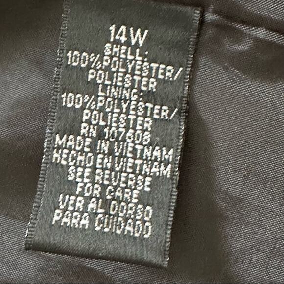 Isabella Blazer Jacket Black Open Front Lined Career Blazer Plus Size 14W - Picture 11 of 12